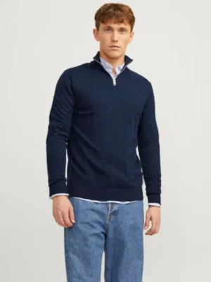πουλόβερ με φερμουάρ στο λαιμό 12189339 Navy Blazer (2)