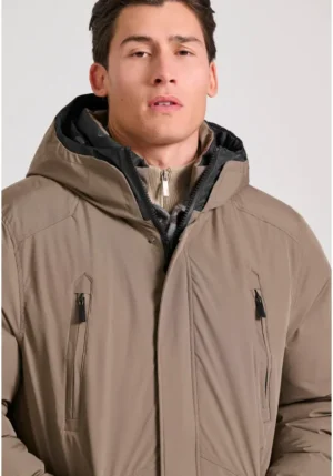 Comfort parka μπουφάν με επένδυση και κουκούλα FBM010 041 01 Beige (3)