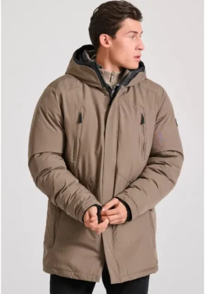 Comfort parka μπουφάν με επένδυση και κουκούλα FBM010 041 01 Beige