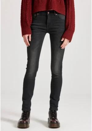 Skinny fit jean παντελόνι με ελαφρύ ξεθώριασμα FBL010 163 02 Black Denim