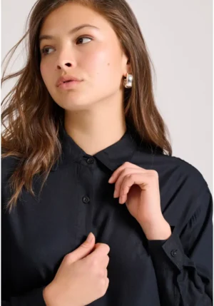 Γυναικείο πουκάμισο από βισκόζη FBL010 100 05 Black (3)
