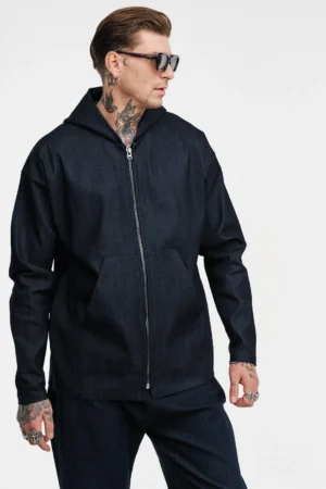 jean ζακέτα με κουκούλα 302906 Blue Denim (4)