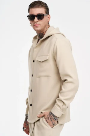 oversize πουκάμισο Cool Hooded 902547 Beige (2)