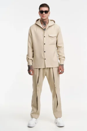 oversize πουκάμισο Cool Hooded 902547 Beige (4)