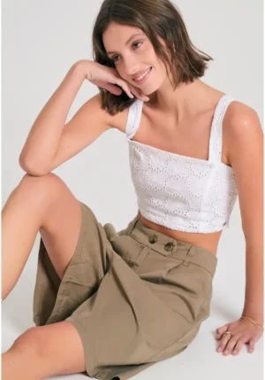 Lyocell garment dyed σορτς με πιέτες FBL011 102 03 Oregano (3)