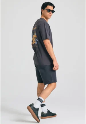 Relaxed t shirt από οργανικό βαμβάκι με abstract τύπωμα FBM011 087 04 Anthracite (2)