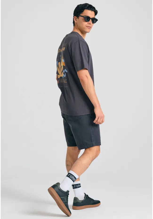 Relaxed t shirt από οργανικό βαμβάκι με abstract τύπωμα FBM011 087 04 Anthracite (2)