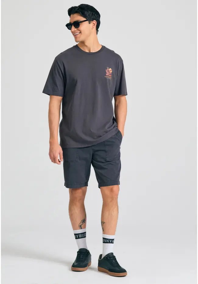 Relaxed t shirt από οργανικό βαμβάκι με abstract τύπωμα FBM011 087 04 Anthracite (3)
