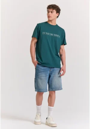 T shirt με branded τύπωμα στο στήθος FBM011 015 04 Dark Sea (3)