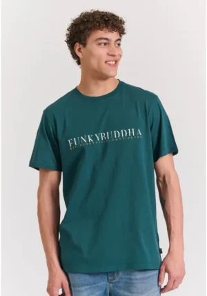 T shirt με branded τύπωμα στο στήθος FBM011 015 04 Dark Sea (4)