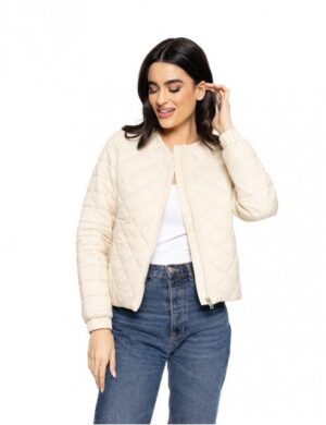 fashion γυναικείο κοντό ultra light μπουφάν 51 101 004 Beige (4)