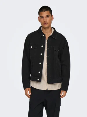 jean μπουφάν 22031183 Black