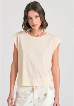 Γυναικείο t shirt με ανοιχτή πλάτη FBL011 104 04 Chalk