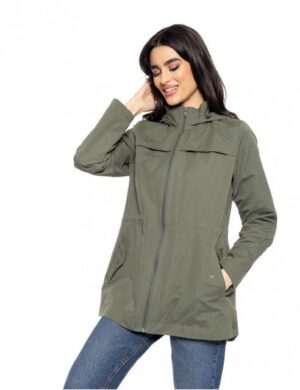 γυναικείο πανωφόρι με κουκούλα 51 101 006 Khaki (2)