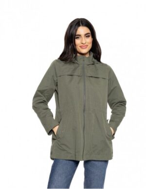 γυναικείο πανωφόρι με κουκούλα 51 101 006 Khaki (3)
