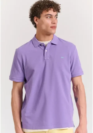 μπλούζα polo από βαμβάκι πικέ FBM011 001 11 Dahlia Purple