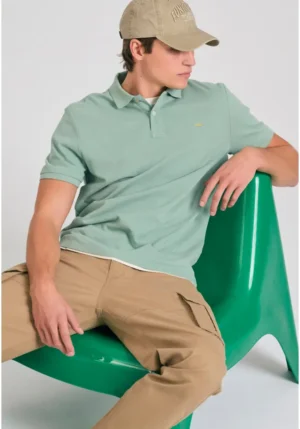 μπλούζα polo από βαμβάκι πικέ FBM011 001 11 Sage Green (3)