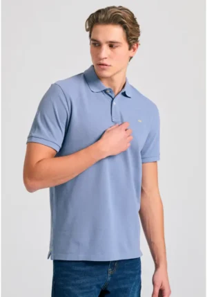 μπλούζα polo από βαμβάκι πικέ FBM011 001 11 Smoke Blue (2)