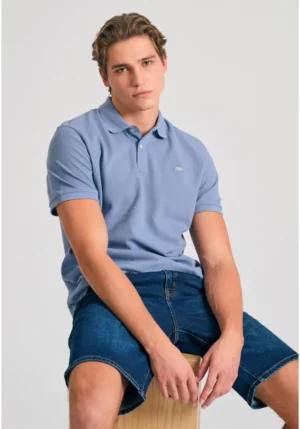 μπλούζα polo από βαμβάκι πικέ FBM011 001 11 Smoke Blue (4)