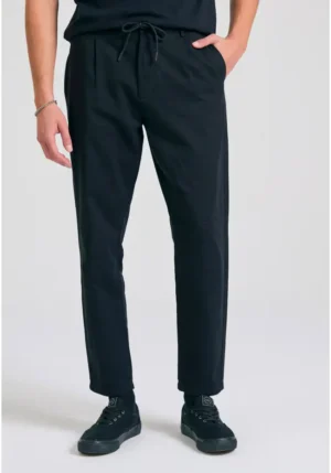 Comfort fit garment dyed chino παντελόνι FBM011 014 02 Black (4)