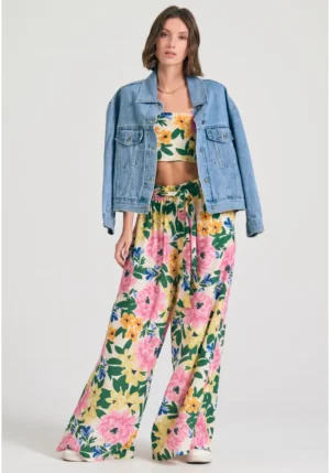 Floral cropped top με βολάν FBL011 123 17 Rose (2)