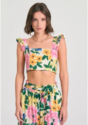 Floral cropped top με βολάν FBL011 123 17 Rose (3)