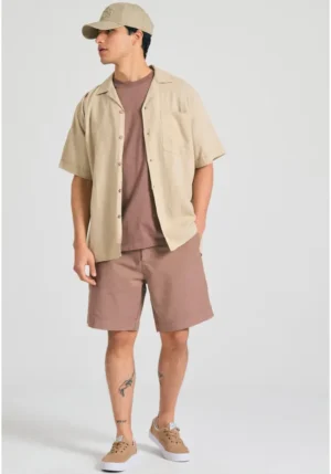 Relaxed fit πουκάμισο από λινό και τεχνητό μετάξι FBM011 049 05 Sand