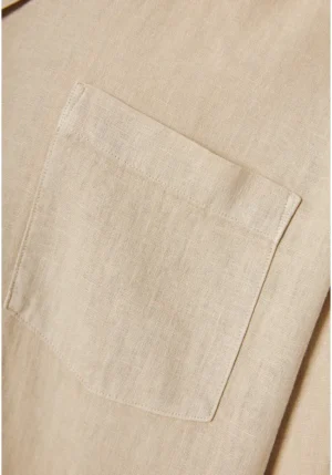 Relaxed fit πουκάμισο από λινό και τεχνητό μετάξι FBM011 049 05 Sand (3)