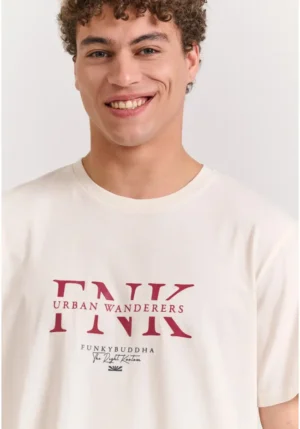 T shirt με τύπωμα στο στήθος FBM011 017 04 Off White (3)