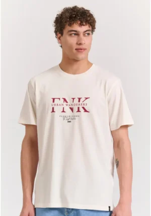 T shirt με τύπωμα στο στήθος FBM011 017 04 Off White