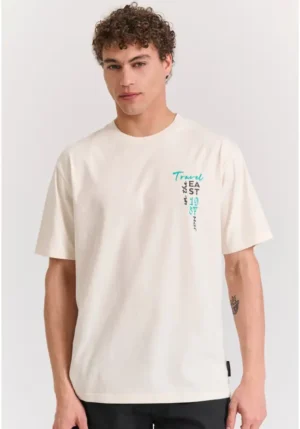 t shirt relaxed fit με graphic τύπωμα στην πλάτη