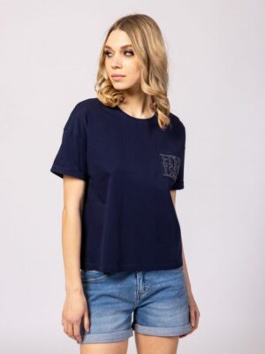 Γυναικείο t shirt με φαρδύ κόψιμο MirinT17019 Navy
