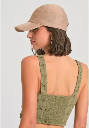 Embroidery cropped top με μοτίβο FBL011 127 17 Oregano