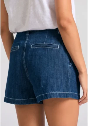Loose fit lyocell blend jean σόρτς με πιέτες FBL011 161 03 D.K Blue (3)