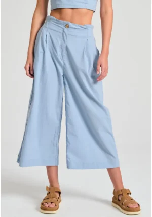 Loose fit παντελόνι με πιέτες στη μέση FBL011 125 02 Baby Blue (4)