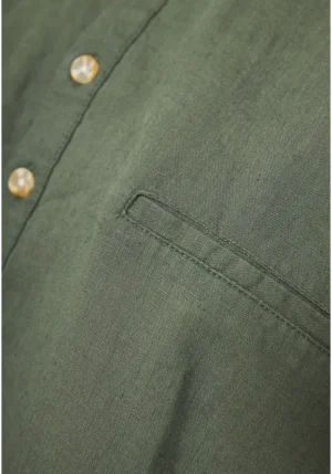 Relaxed fit linen blend πουκαμίσα FBM011 006 05 Khaki