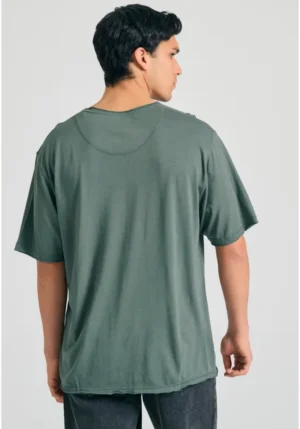 Relaxed fit t shirt με raw edges FBM011 348 04 Mineral Green (4)