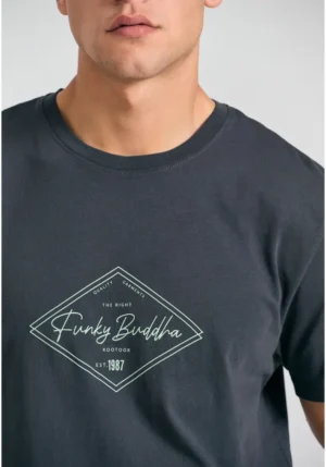 T shirt με τύπωμα στο στήθος FBM011 021 04 Anthracite (2)