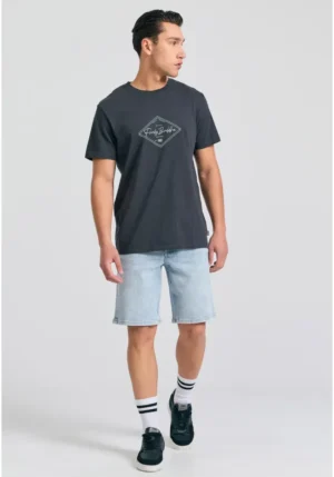 T shirt με τύπωμα στο στήθος FBM011 021 04 Anthracite (3)