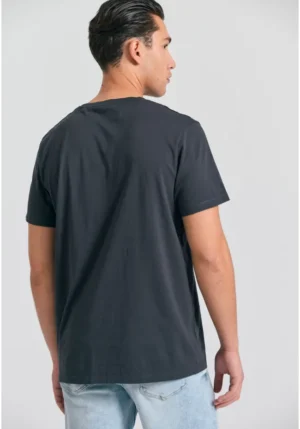 T shirt με τύπωμα στο στήθος FBM011 021 04 Anthracite