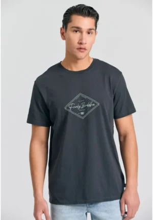 T shirt με τύπωμα στο στήθος FBM011 021 04 Anthracite (4)