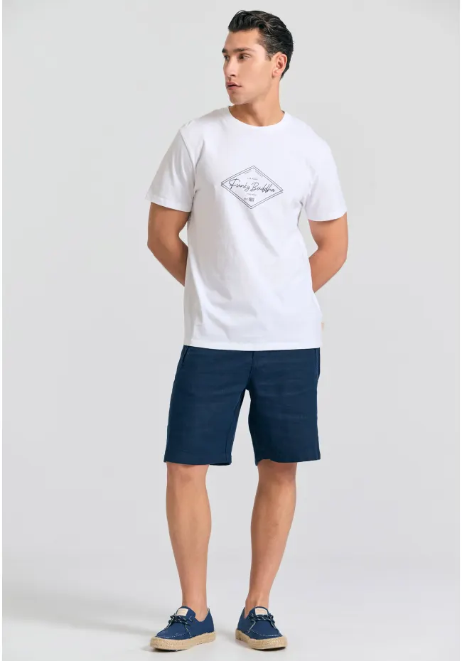 T shirt με τύπωμα στο στήθος FBM011 021 04 White (3)