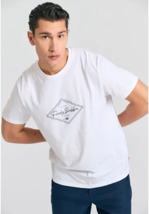 T shirt με τύπωμα στο στήθος FBM011 021 04 White (4)