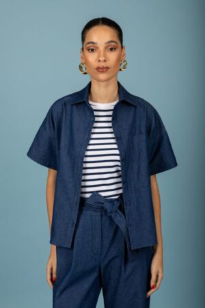 oversize jean πουκάμισο Bernie 129 71482 D.K Navy