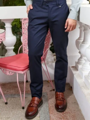 Ανδρικό παντελόνι chinos Domeniko 4421 Navy (2)