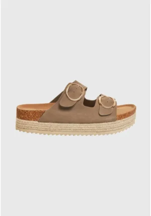 Γυναικεία suede σανδάλια FBL011 104 08 Beige (3)