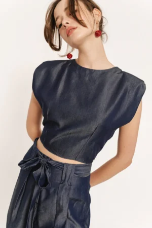 Γυναικείο jean top Nura WP D TOP S25 001 D.K Blue (3)