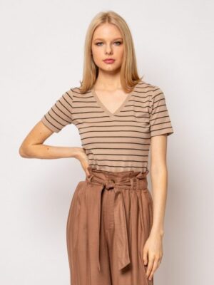 Γυναικείο κοντομάνικο μπλουζάκι MistryT17011 Beige