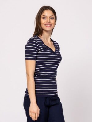Γυναικείο κοντομάνικο μπλουζάκι MistryT17011 Navy (4)