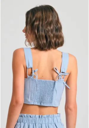 Μονόχρωμο βαμβακερό cropped top FBL011 128 17 Baby Blue